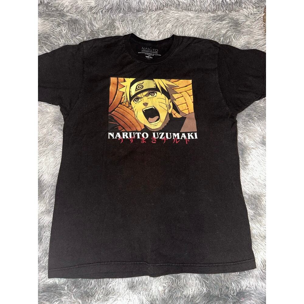 Naruto Uzumaki Shippuden Collection Graphic T-Shirt Black Men's Size L